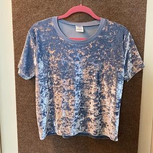 PINK Baby Blue Velour Top NWOT